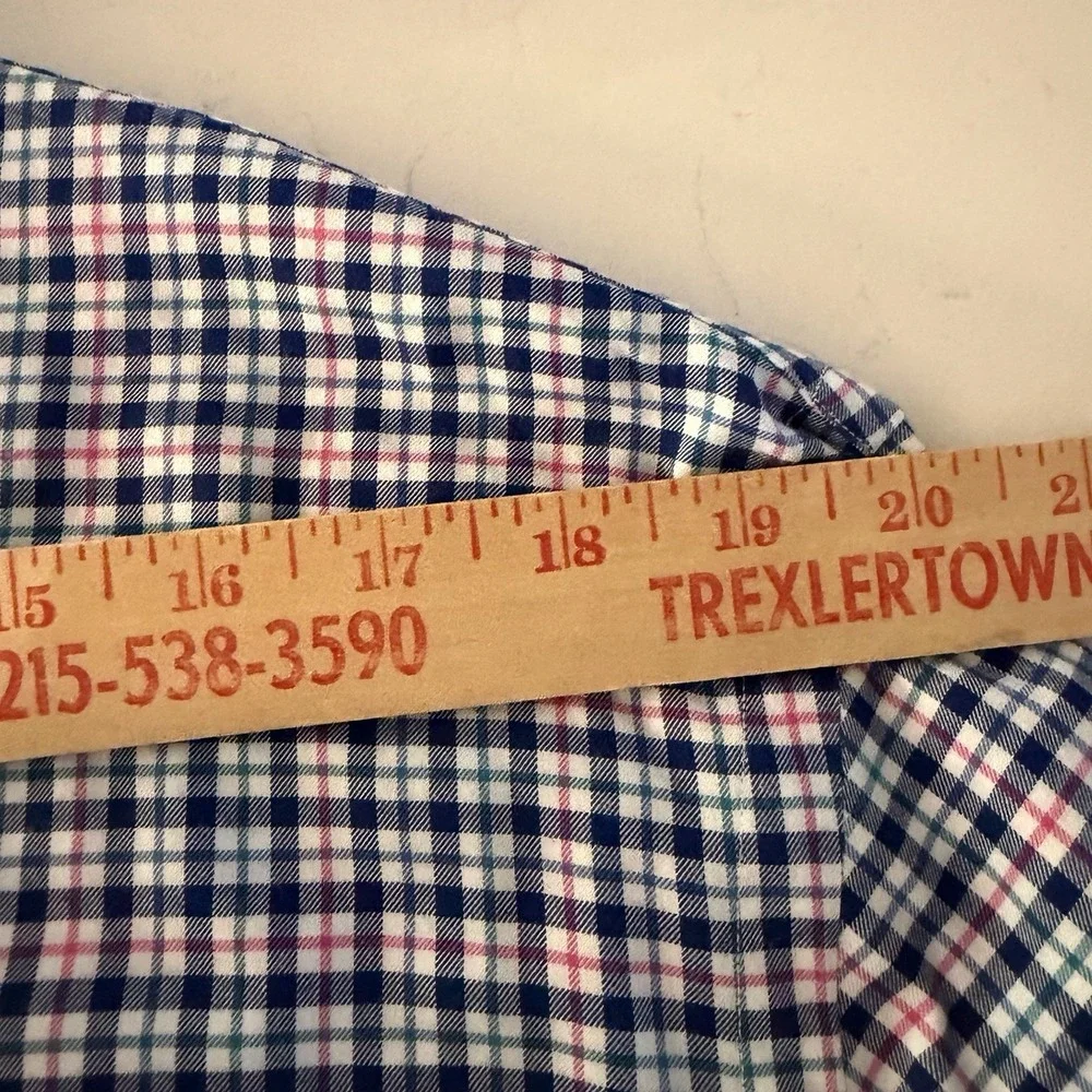 Polo Ralph Lauren Mens 2XL Plaid Pink Blue Classic Fit Oxford Button Down